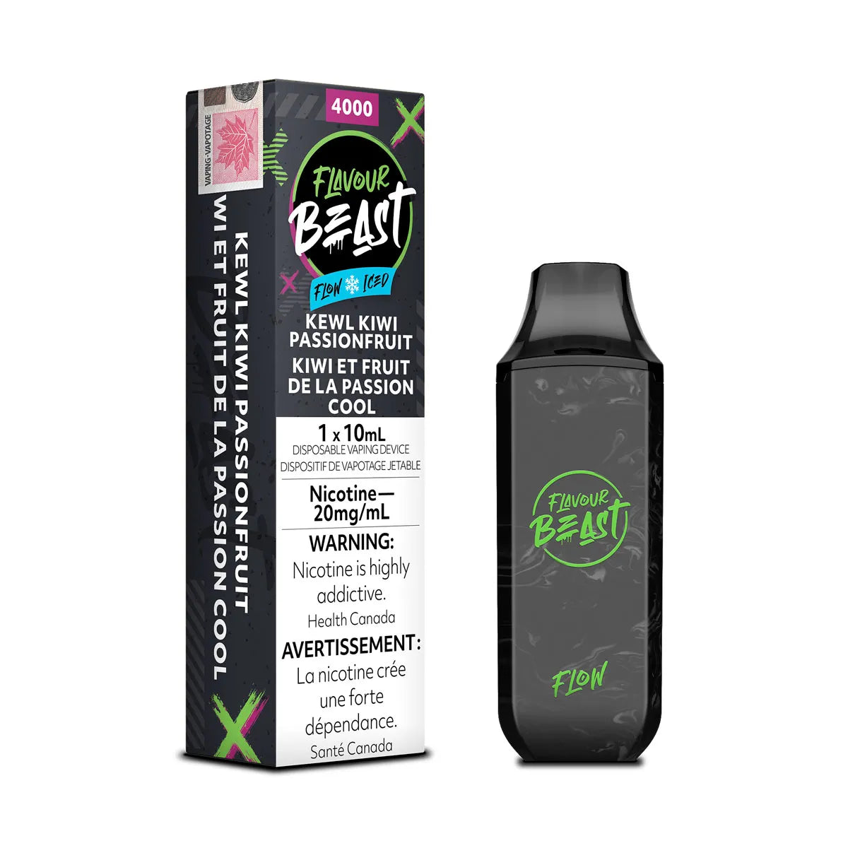 Flavour Beast Kewl Kiwi Passionfruit iced 4000