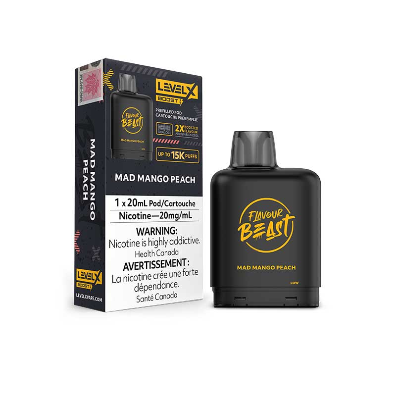 Flavour Beast Level X Boost Pod Mad Mango Peach 15k puffs