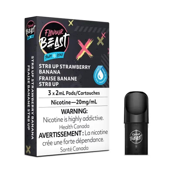 Flavour Beast Str8 Up Strawberry Banana Iced 3/Pk