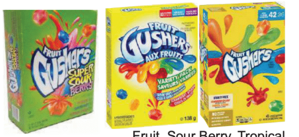 Gushers - 4.25 oz X 8 - Fruit, Sour Berry, Tropica